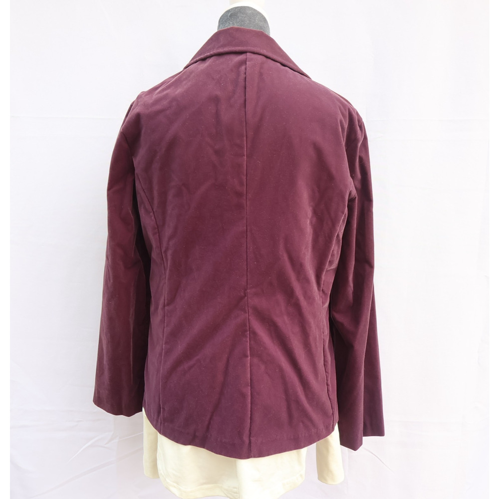VTG Christel Velvet Blazer Women’s Sz 12 Burgundy Notch Lapel Single Breasted - Picture 5 of 14